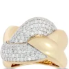 Braided Gold and Diamond Ring, 14K Yellow Gold Size 5