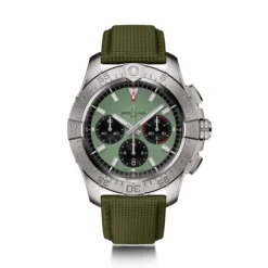Breitling Avenger B01 Chronograph Watch Green Dial Green Leather Strap, 44mm