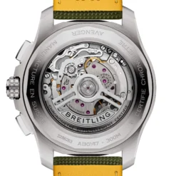 Breitling Avenger B01 Chronograph Watch Green Dial Green Leather Strap, 44mm