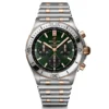 Breitling Chronomat B01 42 Stainless Steel & 18K Red Gold Rouleaux Bracelet Green Dial, 42mm