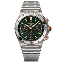 Breitling Chronomat B01 42 Stainless Steel & 18K Red Gold Rouleaux Bracelet Green Dial, 42mm