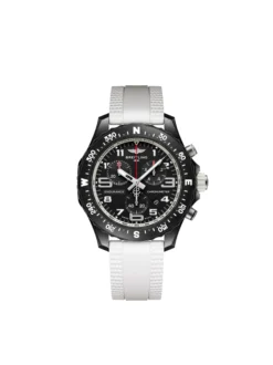 Breitling Endurance Pro Black Dial And White Rubber Strap Watch, 38mm