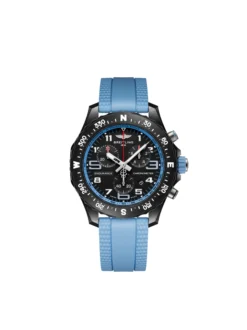 Breitling Endurance Pro Black Dial Turquoise Rubber Strap Watch. 38mm
