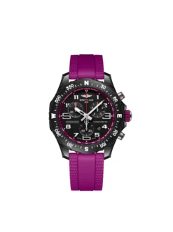 Breitling Endurance Pro Black Dial And Purple Rubber Strap Watch, 38mm