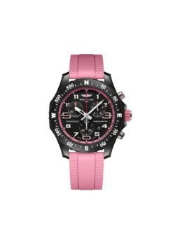 Breitling Endurance Pro Diver Black Dial Pink Rubber Strap Watch, 38mm