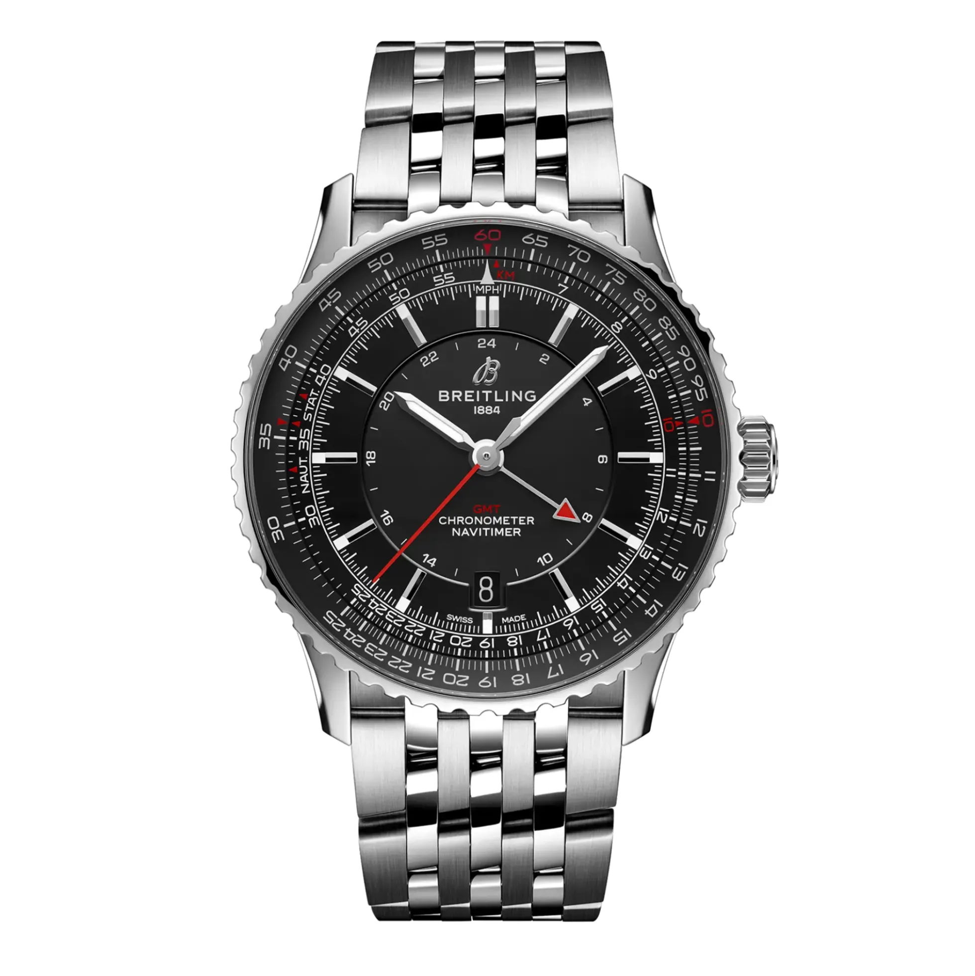 Breitling Navitimer Automatic GMT Black Dial Watch, 41mm