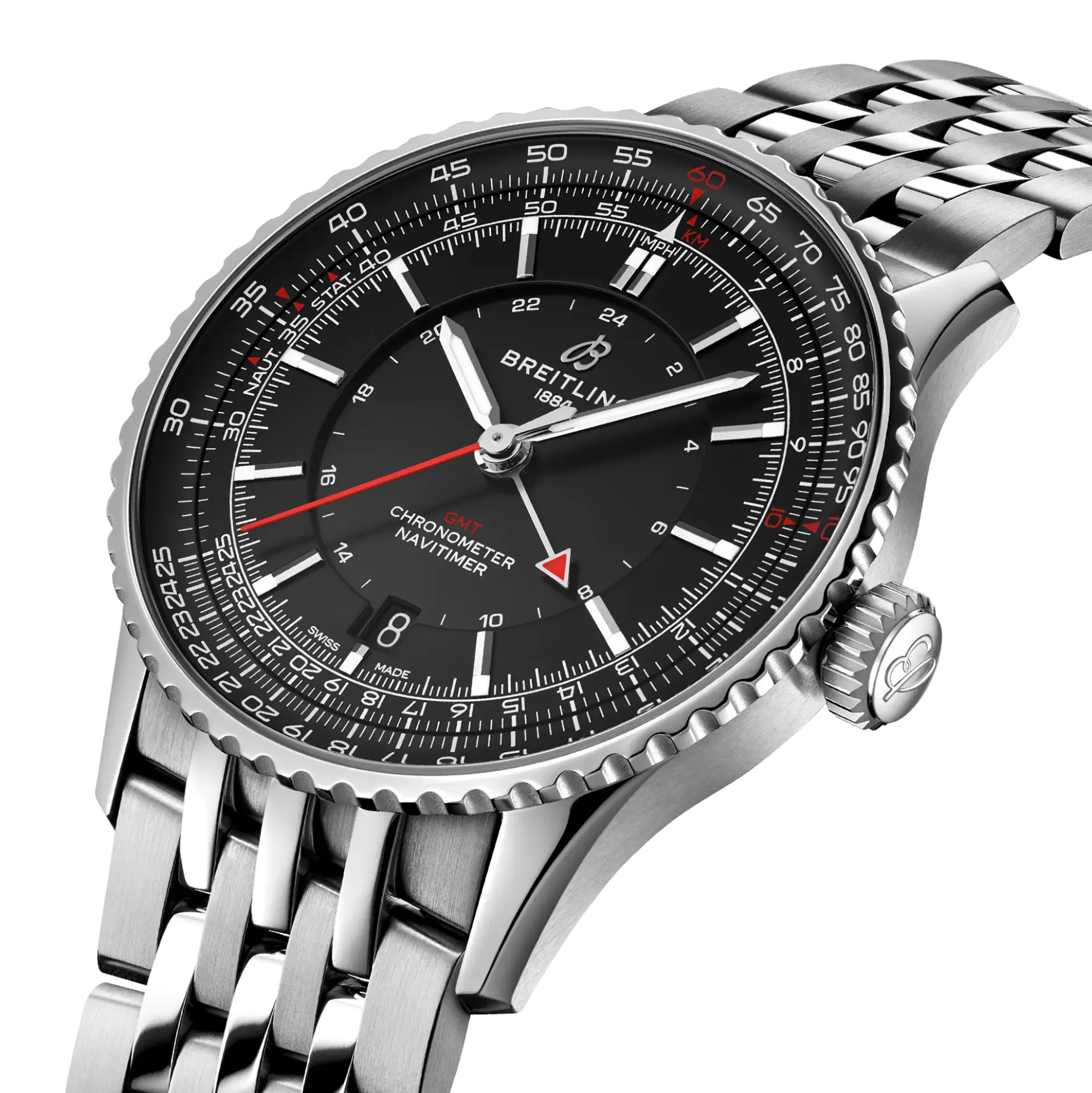 Breitling Navitimer Automatic GMT Black Dial Watch, 41mm