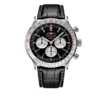 Breitling Navitimer B01 Chronograph Watch Steel Case Black Dial Black Leather Strap, 46mm