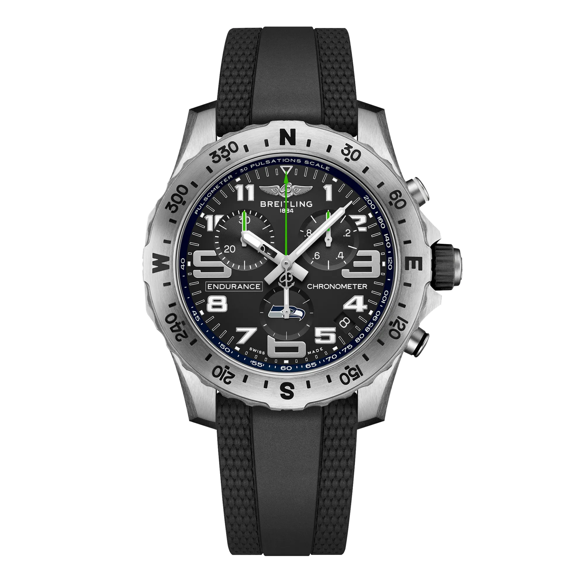 Breitling Professional Endurance Pro NFL Seattle Seahawks Edition Black Dial Watch, 44mm
