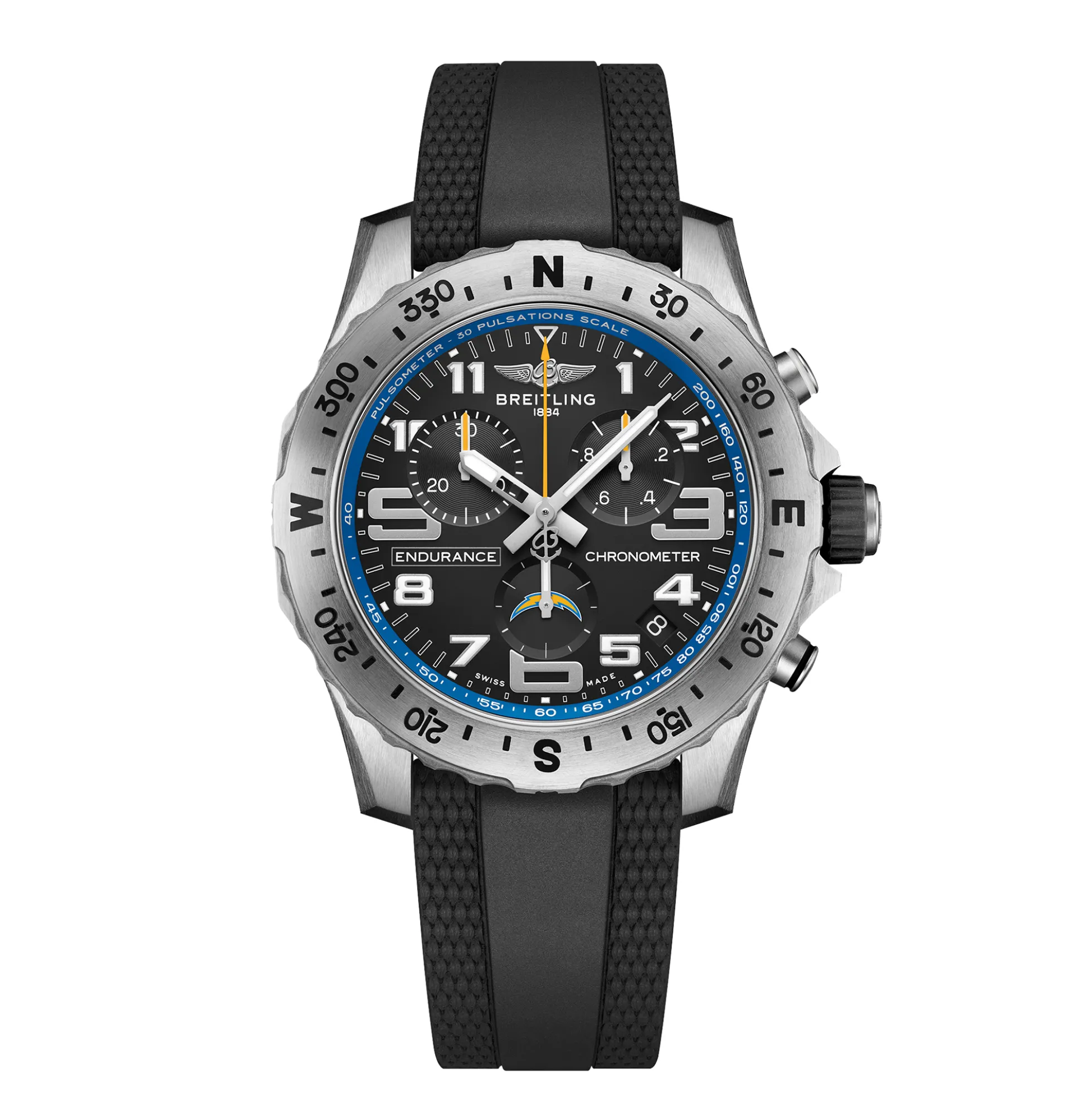 Breitling Professional Endurance Pro NFL Los Angeles Chargers Edition Black Dial Watch, 44mm