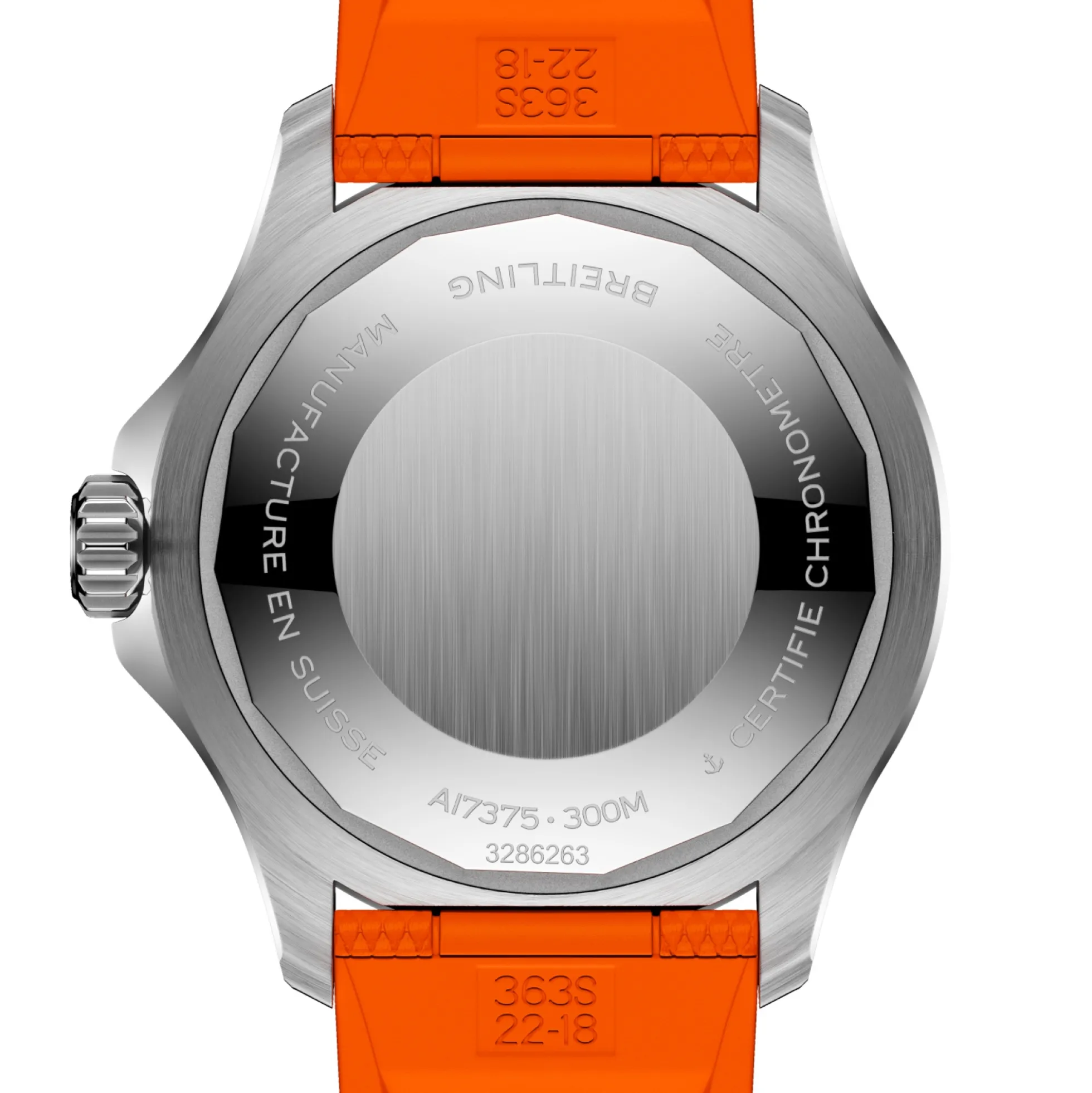 Breitling Superocean Automatic Dive Pro Black Dial Orange Strap Watch, 42 mm