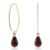 Briolette Cut Garnet Drop Earrings 14K