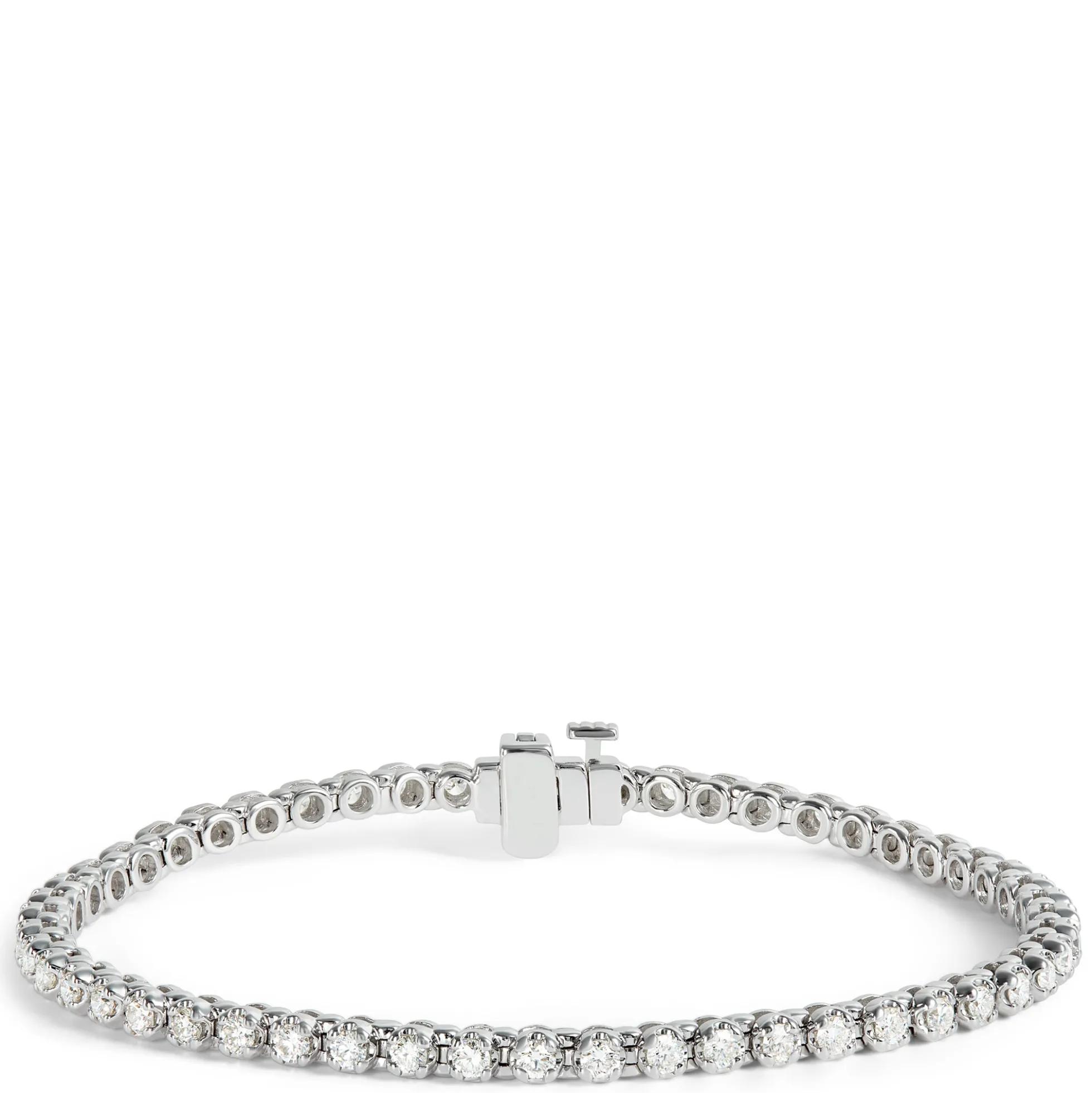 Buttercup Setting Diamond Bracelet, 14K White Gold