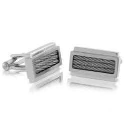 Cable Cuff Links in Stainless Steel