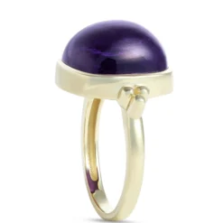 Cabochon Amethyst Ring, 14K Yellow Gold