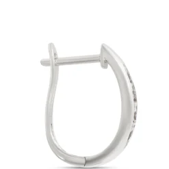 Channel Set Diamond Hoops, 14K White Gold
