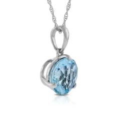 Checkered Aquamarine Pendant 14K, 8mm