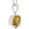 Checkered Citrine Pendant 14K, 8mm