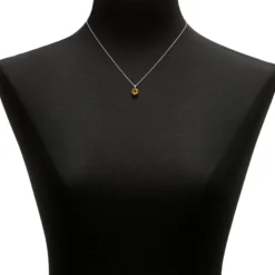 Checkered Citrine Pendant 14K, 8mm