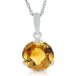 Checkered Citrine Pendant 14K, 8mm