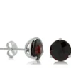 Checkered Garnet Earrings 14K, 8mm