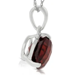Checkered Garnet Pendant 14K, 8mm