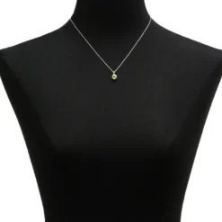 Checkered Peridot Pendant 14K, 8mm