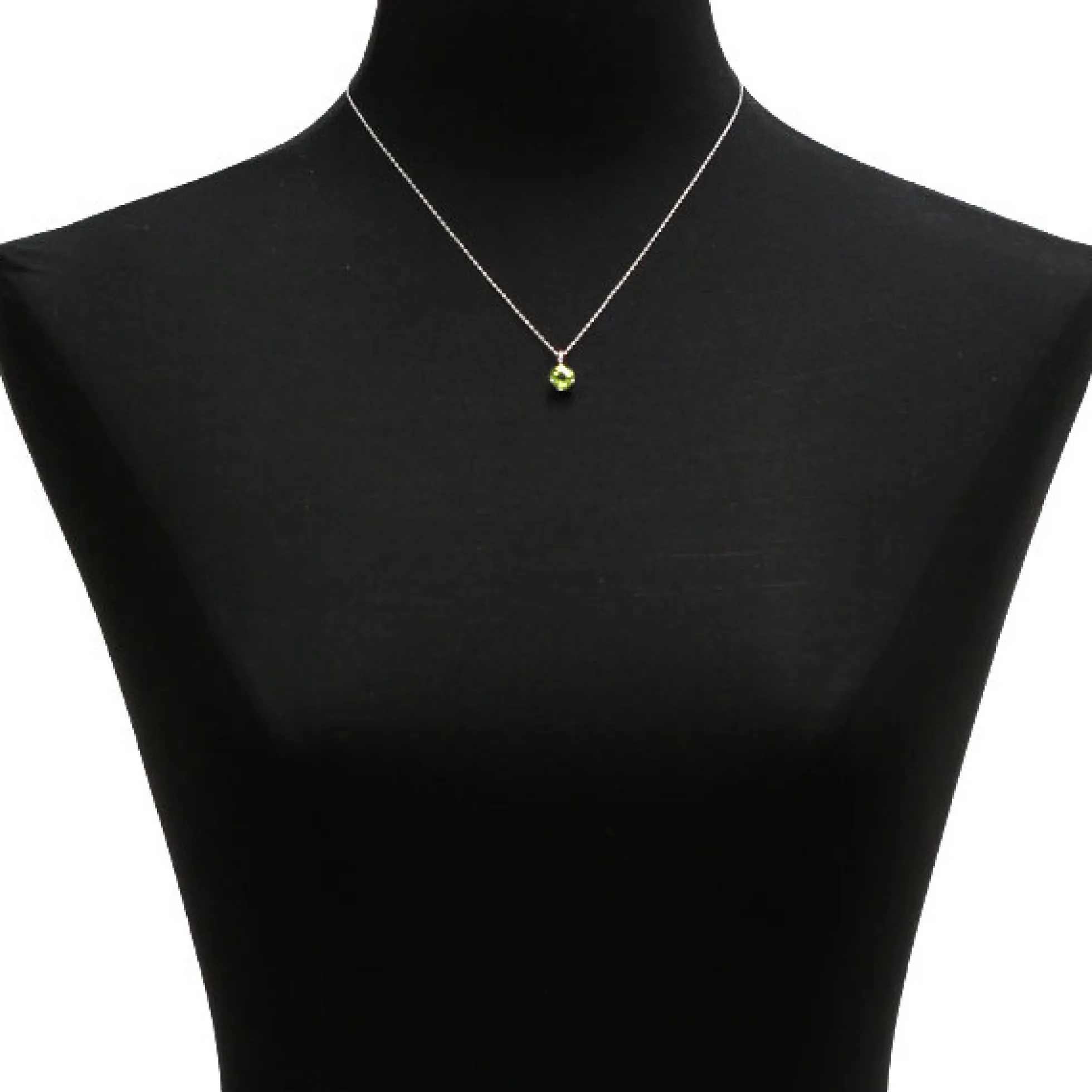 Checkered Peridot Pendant 14K, 8mm