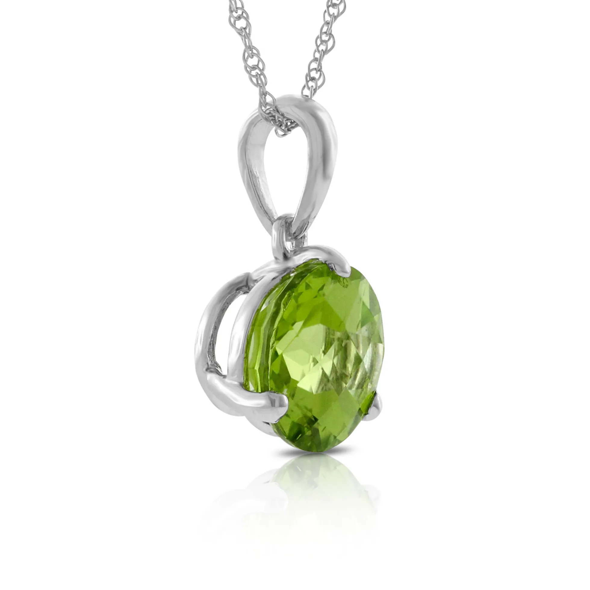 Checkered Peridot Pendant 14K, 8mm