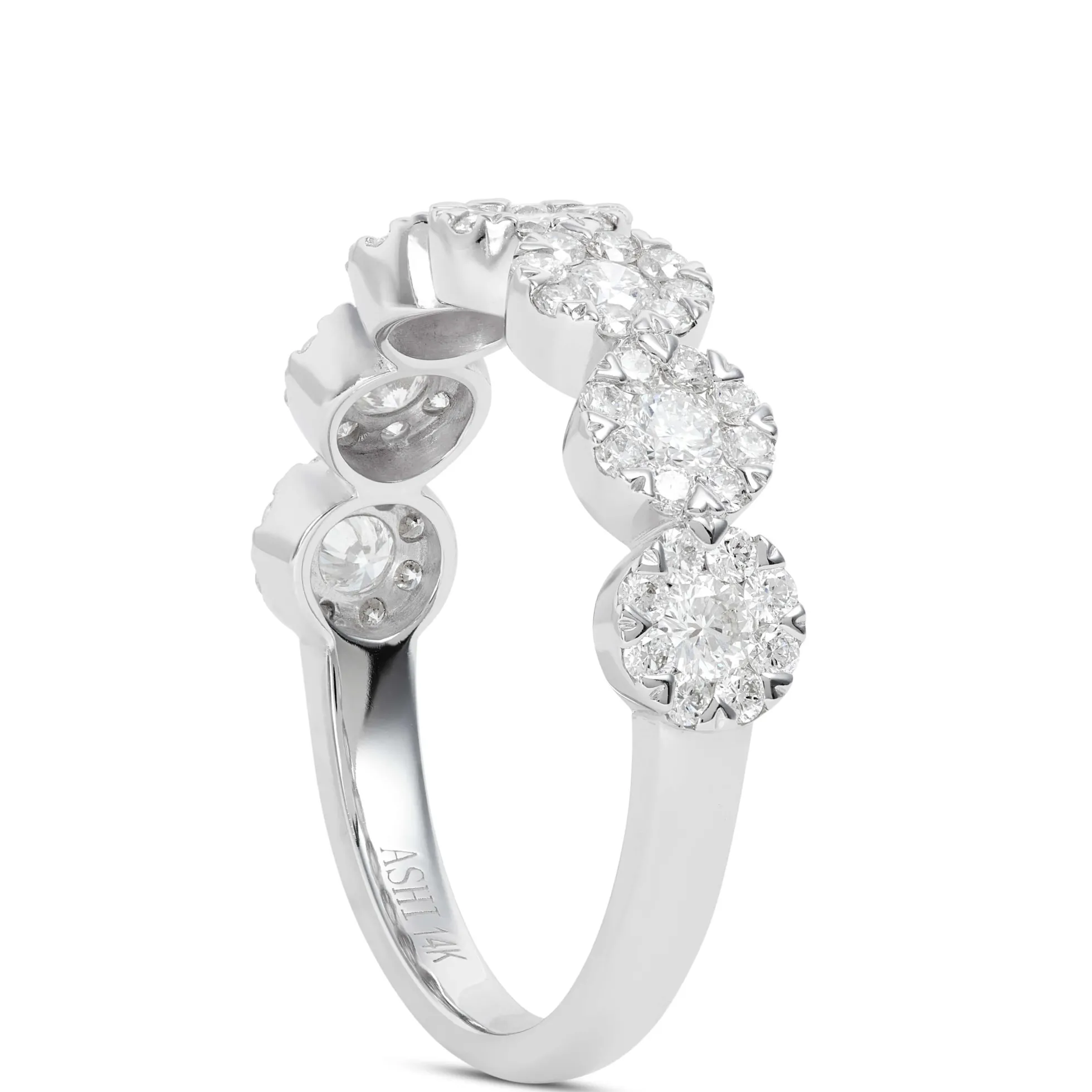 Circle Diamond Cluster Ring 14K