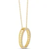 Circle Diamond Pendant Necklace, 14K Yellow Gold