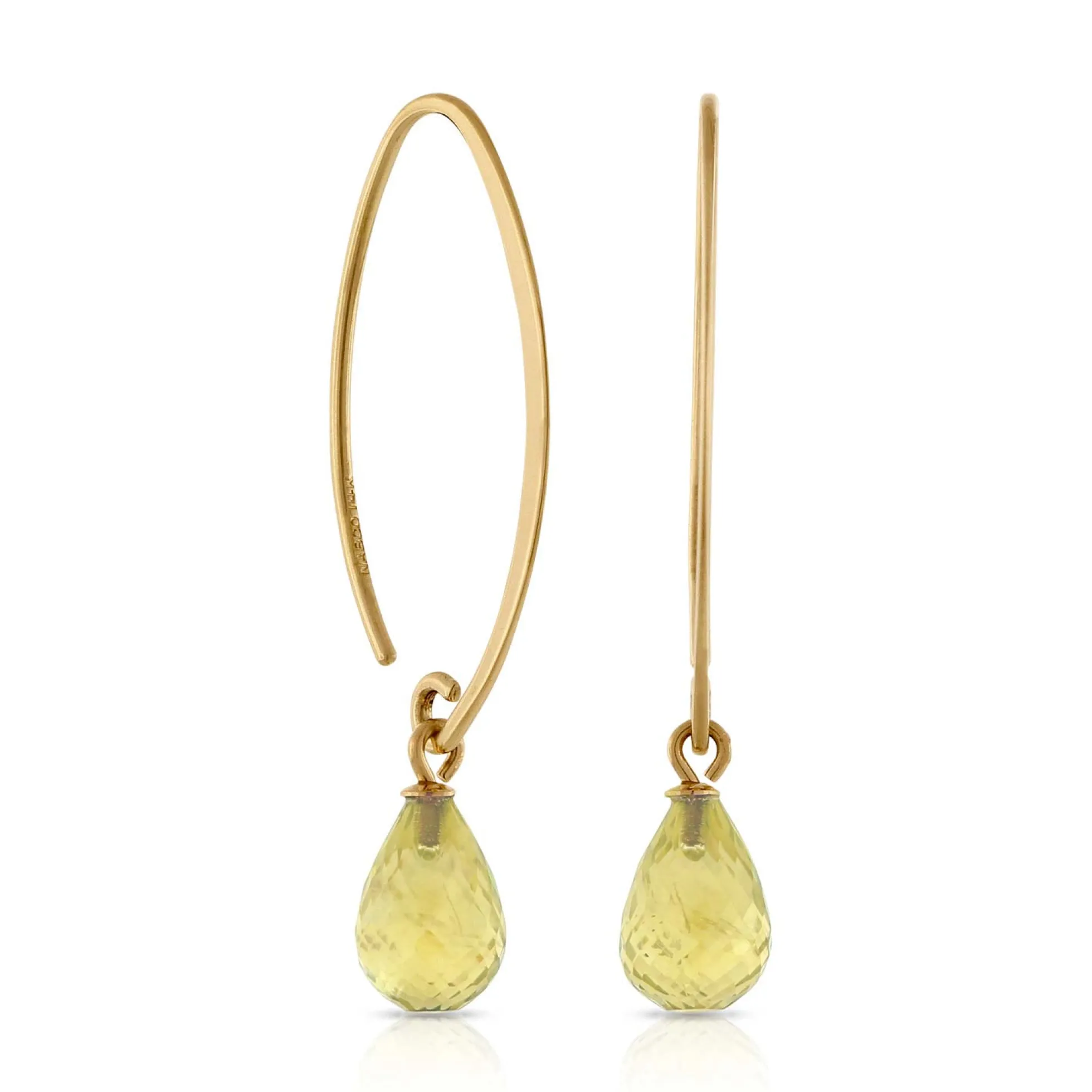 Citrine Drop Earrings 14K
