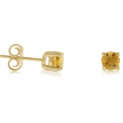 Citrine Stud Earrings 14K