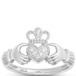 Claddagh Diamond Ring 14K