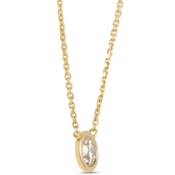 Classic Bezel Set Round Diamond Pendant, ⅓ Carat, 18K Yellow Gold