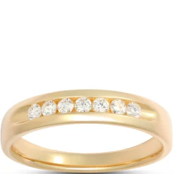 Classic Channel Set Diamond Band, ⅓ Total Carat Weight, 14K Yellow Gold