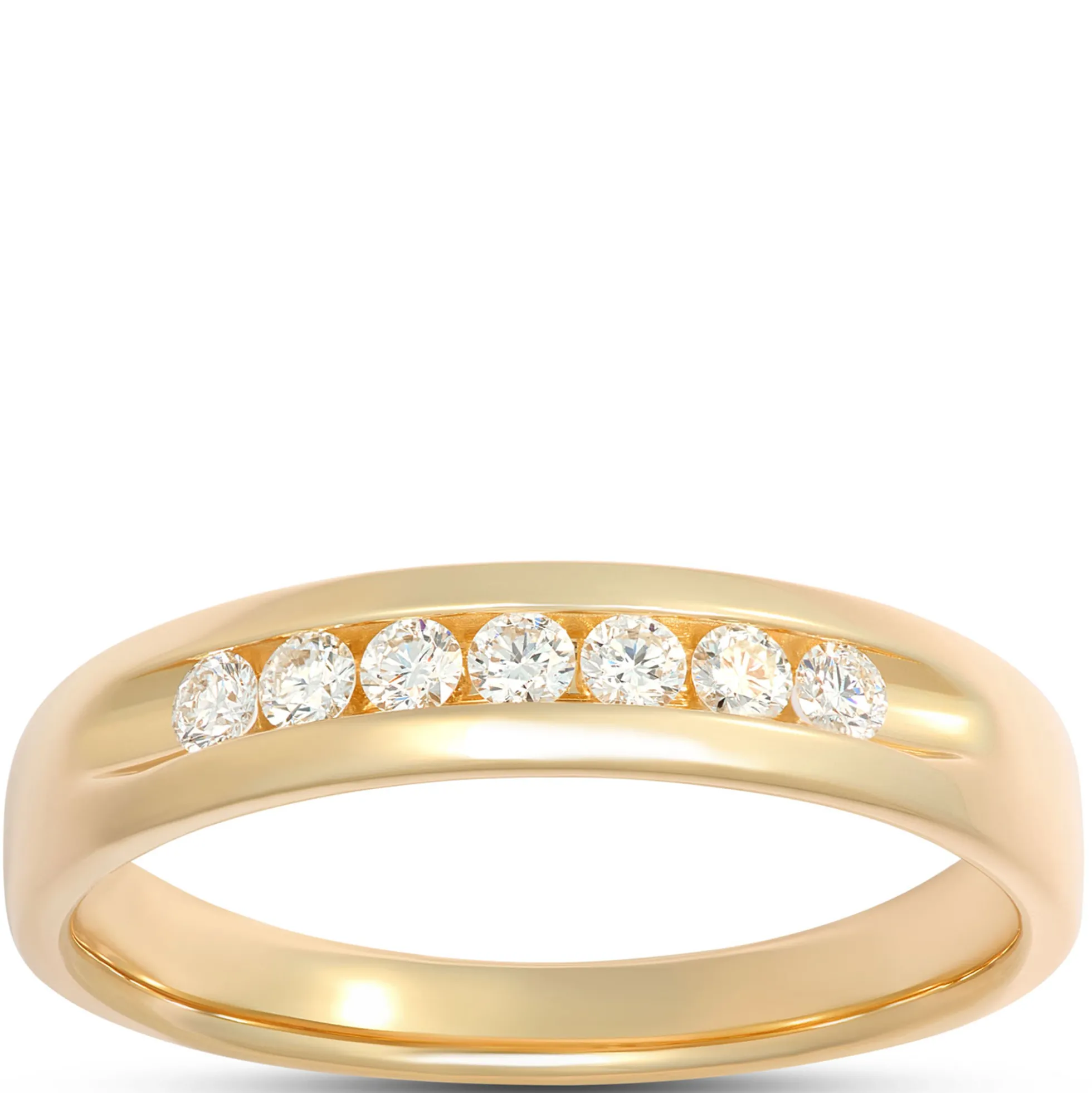 Classic Channel Set Diamond Band, ⅓ Total Carat Weight, 14K Yellow Gold