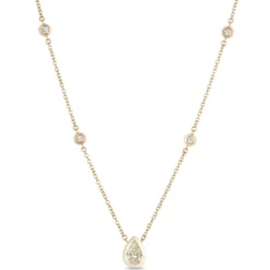 Classic Diamond Station Necklace, ½ Carat Total Weight, 14K Yellow Gold