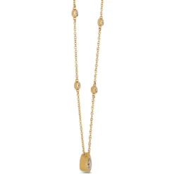 Classic Diamond Station Necklace, ½ Carat Total Weight, 14K Yellow Gold