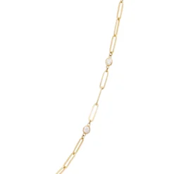 Classic 18-Inch Round Diamond Station Necklace, 1 ½ Total Carat Weight, 14K Yellow Gold