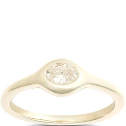 Classic Oval Diamond Ring, 1/4 Carat Weight, 14K Yellow Gold