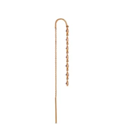 Classic Round Amethyst Threader Earrings, 14K Yellow Gold