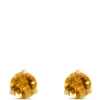 Classic Round Citrine Studs, 14K Yellow Gold