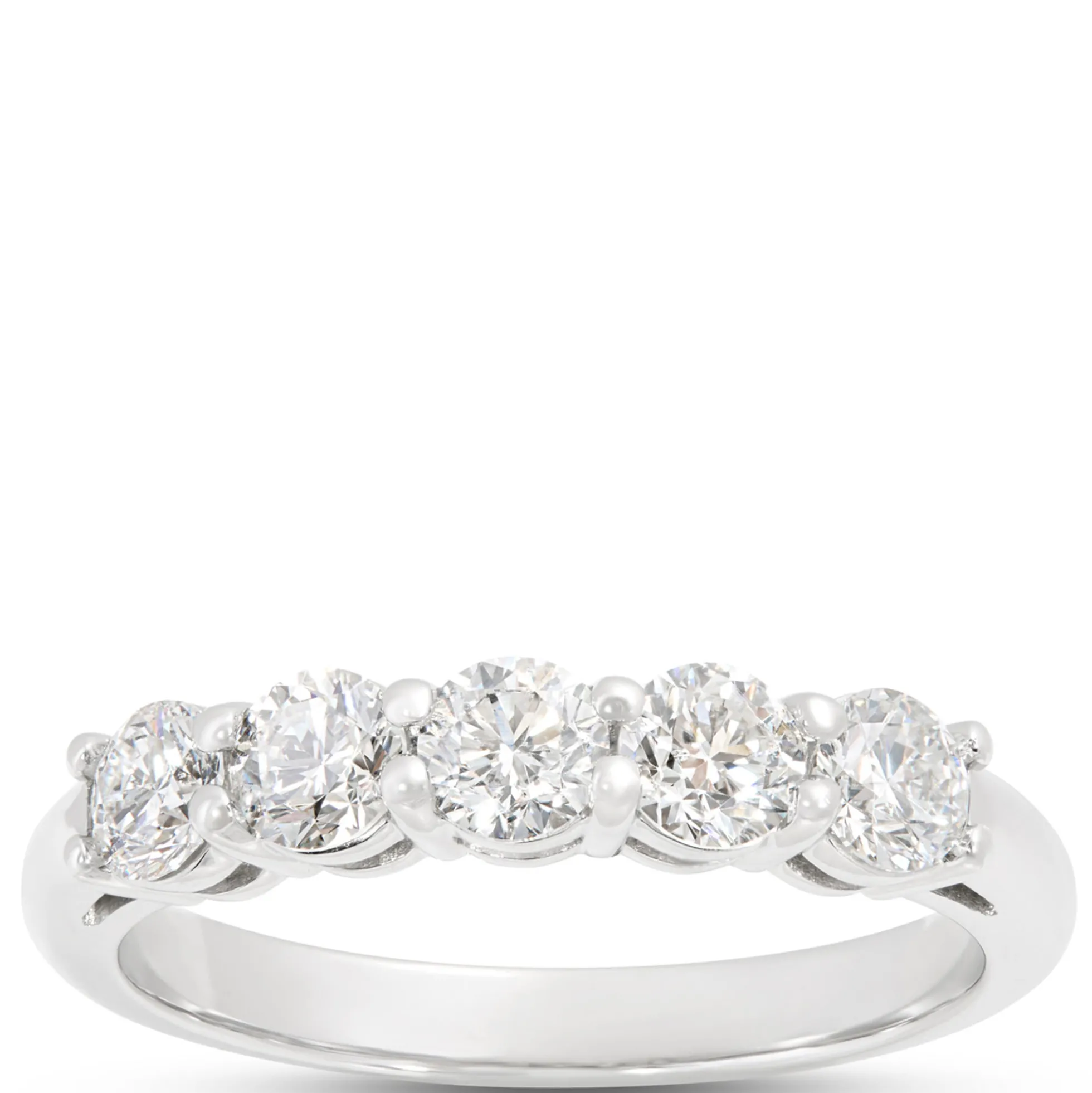 Classic Round Diamond Anniversary Band, 1.00 Carat Total Weight, Platinum
