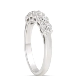 Classic Round Diamond Anniversary Band, 1.00 Carat Total Weight, Platinum