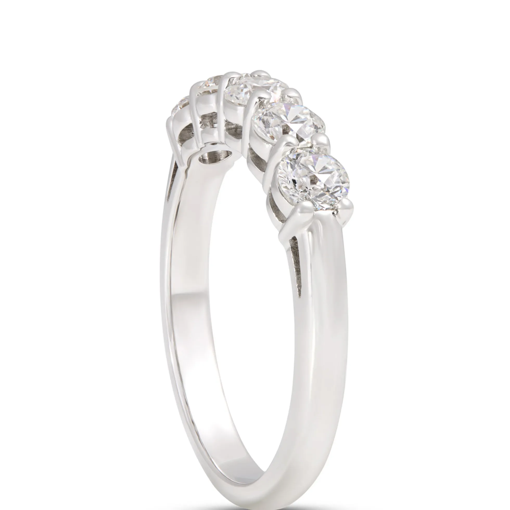 Classic Round Diamond Anniversary Band, 1.00 Carat Total Weight, Platinum