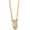 Classic Round Diamond Bezel Pendant, ⅔ Carat Total Weight, 18K Yellow Gold