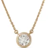 Classic Round Diamond Bezel Pendant, ½ Carat Total Weight, 18K Yellow Gold