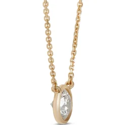 Classic Round Diamond Bezel Pendant, ½ Carat Total Weight, 18K Yellow Gold
