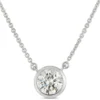 Classic Round Diamond Bezel Pendant, ⅔ Carat Total Weight, 18K White Gold